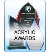 Blue and black acrylic awards